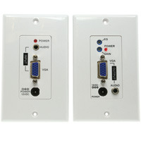 VGA and 3.5mm Audio Over One Cat5 Cable Extender Wall Plate (up to 500ft.)