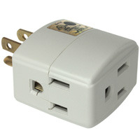 3 Outlet Grounded 3 Prong Wall Tap, UL Listed