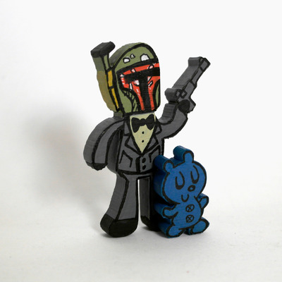 Agent 00-Fet with pal Blue Teddy 3D printed figure