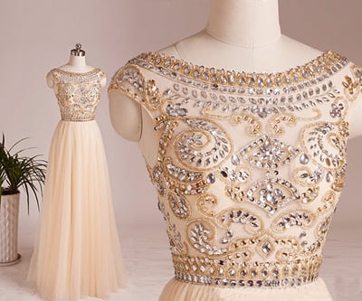 long prom dress, champagne prom dress, prom dress 2018, special occasion dress, free custom prom dress, long evening dress, BD14612