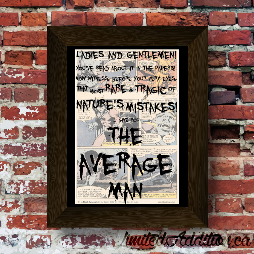 Joker and the Average Man Quote Upcycled vintage comic book art print. #0052