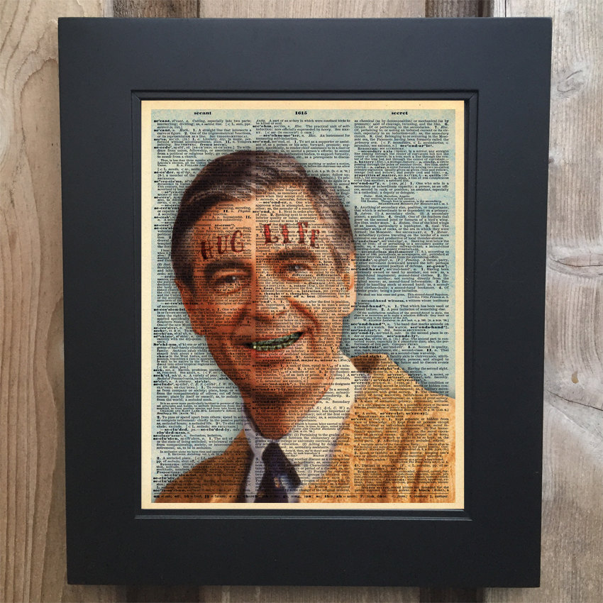 Its all good in tha hood art print on Upcycled vintage Dictionary page #0045