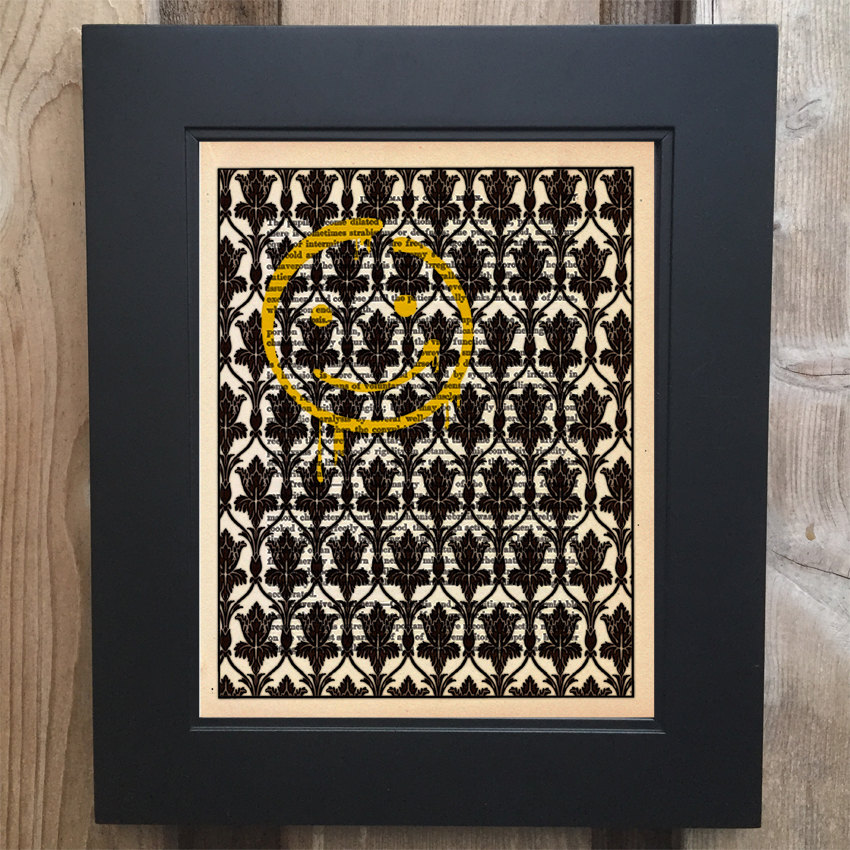 Sherlock Holmes Inspired Art print on Upcycled 1903 Medicology text book page #0011