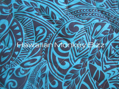 "BLUE - HAWAIIANA" Hawaiian Seat Covers - 2PC (QUILTED)