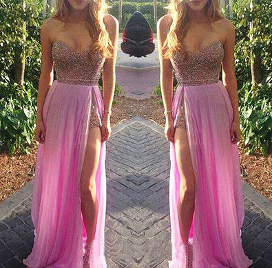 pink prom dress, long prom dress, prom dress 2018, free custom prom dress, long evening dress, BD14403