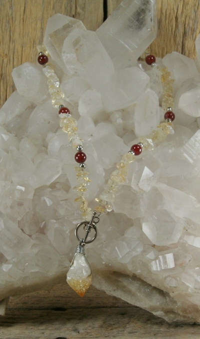Citrine and Carnelian with Citrine Point