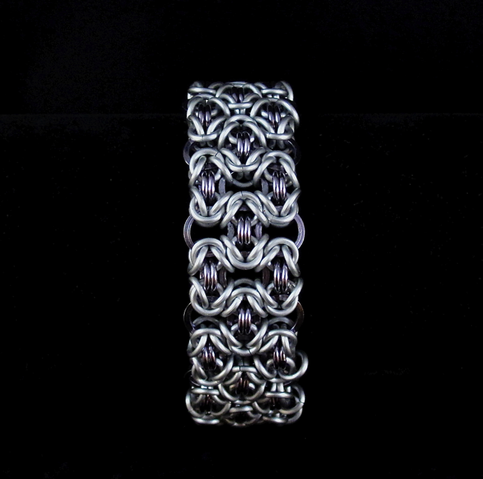 "White Venom Treads" Byzantine Lattice Men's Bracelet