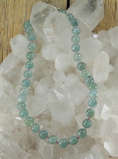 Aquamarine and Rhodochrosite Necklace