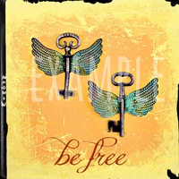 Aqua Green Distressed Filigree Metal Wings, Set of 2 - Thumbnail 4