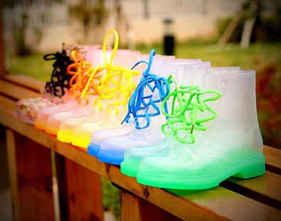 Korean transparent sweet candy color rain boots