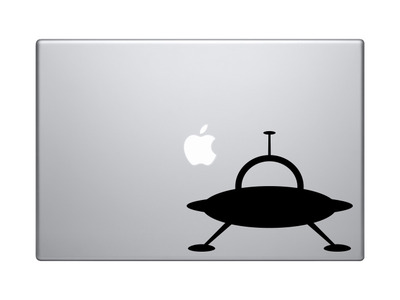 Space Alien #1 - UFO Sighting Landing Gear Cartoon Style - Vinyl Decal For Laptops, Macbook, Tablets and Cars