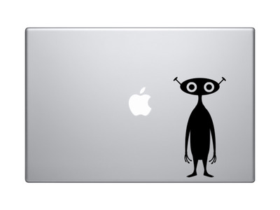 Space Alien #2- Little Antenna Man Cartoon Monster - Vinyl Decal For Laptops, Macbook, Tablets and Cars
