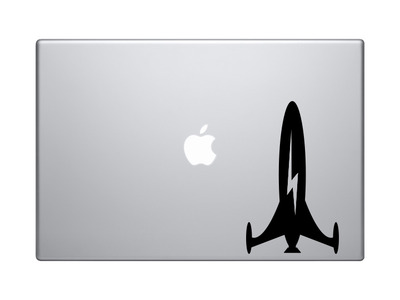 Space Alien #4 - Rocket Ship Lightning Bolt Cosmos Satellite - Vinyl Decal For Laptops, Macbook, Tablets and Cars