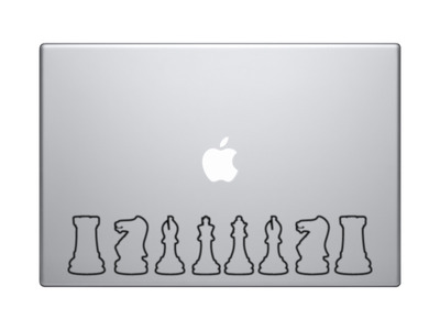 Chess Icon Champion - Back Row Set Outline Silhouette - Vinyl Decal For Laptops, Macbook, Tablets and Cars