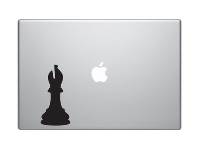 Chess Icon Champion - Bishop Piece Silhouette Shadow - Vinyl Decal For Laptops, Macbook, Tablets and Cars