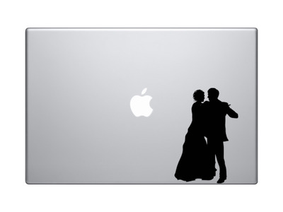 Contour Silhouette - Dancing Couple Version 3 shadow - Vinyl Decal For Laptops, Macbook, Tablets and Cars