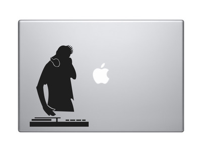 Music DJ #2 - Live Turntable Track Mixing Hipster Digital - Vinyl Decal For Laptops, Macbook, Tablets and Cars