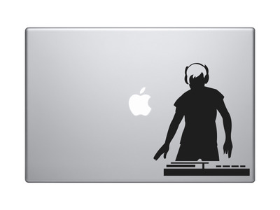 Music DJ #3 - Live Turntable Track Mixing Hipster Digital - Vinyl Decal For Laptops, Macbook, Tablets and Cars