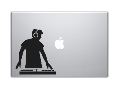 Music DJ #5 - Live Turntable Track Mixing Hipster Digital - Vinyl Decal For Laptops, Macbook, Tablets and Cars