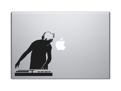 Music DJ #7 - Live Turntable Track Mixing Hipster Digital - Vinyl Decal For Laptops, Macbook, Tablets and Cars