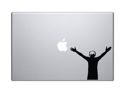Music DJ #8 - Live Turntable Track Mixing Hipster Digital - Vinyl Decal For Laptops, Macbook, Tablets and Cars