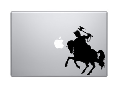 European Knight #3 - Medieval Armored on Horseback Battle Ax - Vinyl Decal For Laptops, Macbook, Tablets and Cars