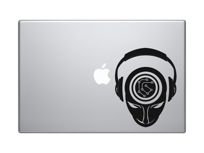 Headphones Head - Studio Music Circuit Brain Beats DJ - Vinyl Decal For Laptops, Macbook, Tablets and Cars