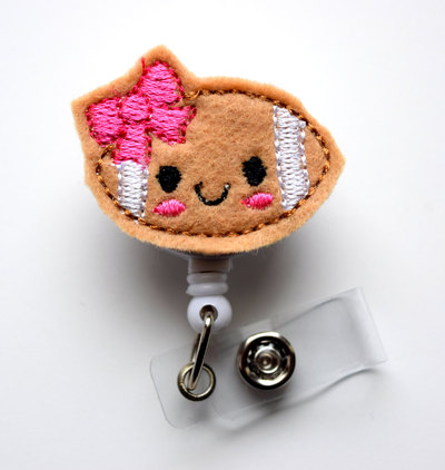 Football fannie - retractable id badge reel - md badge holder - sports badge reel - nurse badge holder - nursing badge clip - teacher badge