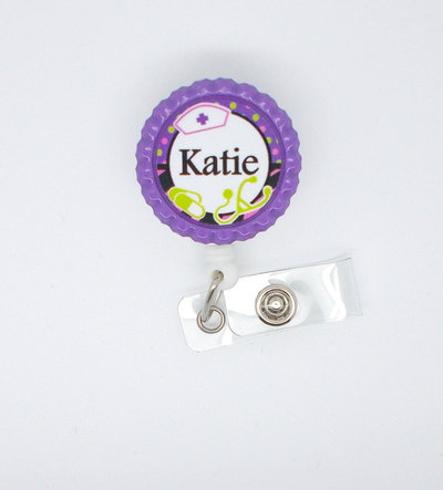 Personalized nurse badge - name badge holder - nurse practitioner badge holder - nursing badge holder - rn - crna badge - np badge clip