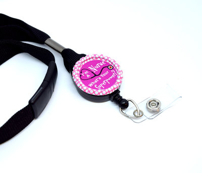 I'm a nurse what's your superpower lanyard pink - nurse lanyard - rn lanyard - nurse stethoscope tag - steth tag - nurse graduation gift