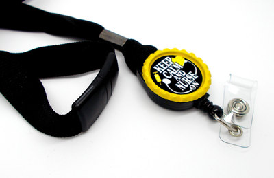 Keep calm and nurse on lanyard yellow - nursing id - nurse lanyard - rn lanyard - nurse badge holder - rn badge holder - name tag holder