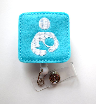 Lactation specialist - retractable badge reel - name badge holder - breast feeding badge - breastfeed badge - felt badge - badge reels