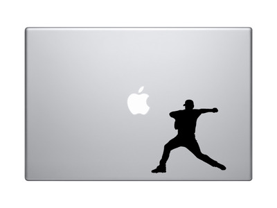 Sports Silhouette - Baseball Pitcher Fastball Version 1 - Vinyl Decal For Laptops, Macbook, Tablets and Cars