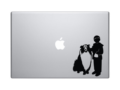 Kids and Pets - Boy and Dog Playing Version 2 - Playground - Vinyl Decal For Laptops, Macbook, Tablets and Cars