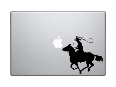 Wild West Rodeo - Cowboy on Horseback Version 1 - Vinyl Decal For Laptops, Macbook, Tablets and Cars
