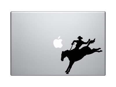 Wild West Rodeo - Cowboy on Horseback Version 2 - Vinyl Decal For Laptops, Macbook, Tablets and Cars