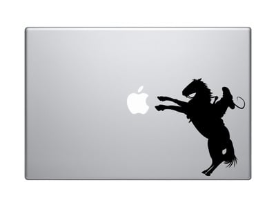 Wild West Rodeo - Cowboy on Horseback Version 3 - Vinyl Decal For Laptops, Macbook, Tablets and Cars