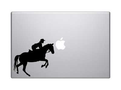 Wild West Rodeo - Cowboy on Horseback Version 6 - Vinyl Decal For Laptops, Macbook, Tablets and Cars