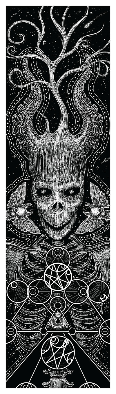 'Internal Constellations' skateboard design, signed by artist