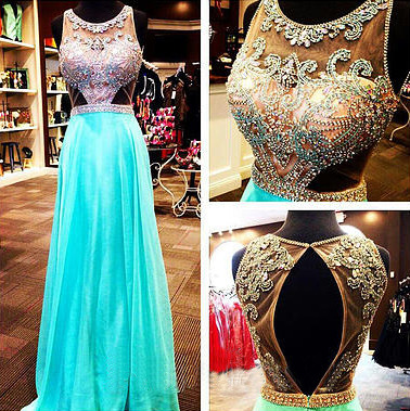 blue prom dress, long prom dress,chiffon prom dress, long evening dress, party dress gown, E069