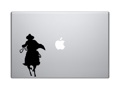 Wild West Rodeo - Cowboy on Horseback Version 7 - Vinyl Decal For Laptops, Macbook, Tablets and Cars