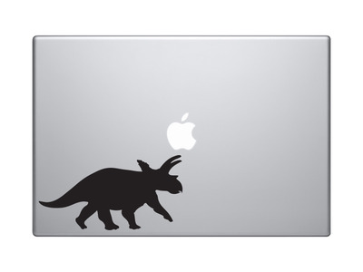 Dinosaur Silhouette #3 -Triceratops Horns and Crown - Vinyl Decal For Laptops, Macbook, Tablets and Cars