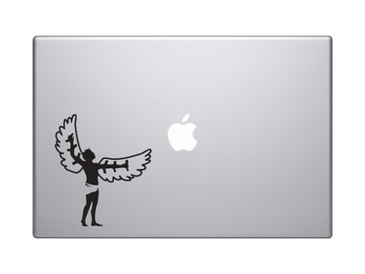 Flight Evolution - Stylized Icarus Winged Man Greek Mythology - Vinyl Decal For Laptops, Macbook, Tablets and Cars