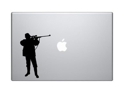 Hunting Rifle Aim #4 - Deer Duck Hunt Chasing Tail - Vinyl Decal For Laptops, Macbook, Tablets and Cars