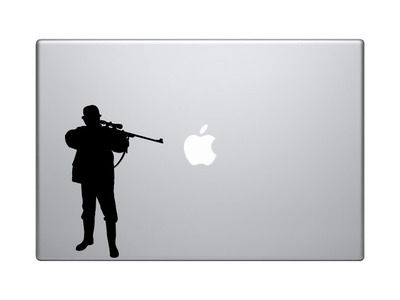 Hunting Rifle Aim #5 - Deer Duck Hunt Chasing Tail - Vinyl Decal For Laptops, Macbook, Tablets and Cars