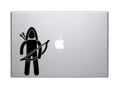 Medieval Stickman #2 - Hooded Archer Bow and Arrow - Vinyl Decal For Laptops, Macbook, Tablets and Cars