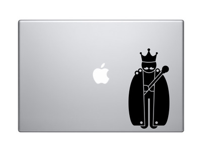 Medieval Stickman #11 - King with Robes Mustache Staff Sceptre - Vinyl Decal For Laptops, Macbook, Tablets and Cars