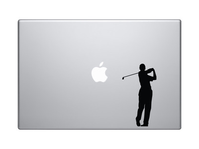 Sport Silhouette - Golf Golfer Detail Swinging Version 2 - Vinyl Decal For Laptops, Macbook, Tablets and Cars