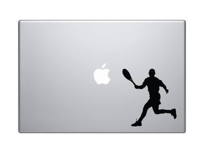 Sport Silhouette - Tennis Player Return Serve Version 1 - Vinyl Decal For Laptops, Macbook, Tablets and Cars