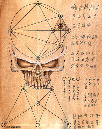 1 Skull Pyramid (for ceremony)-Page from the Book of Gosh